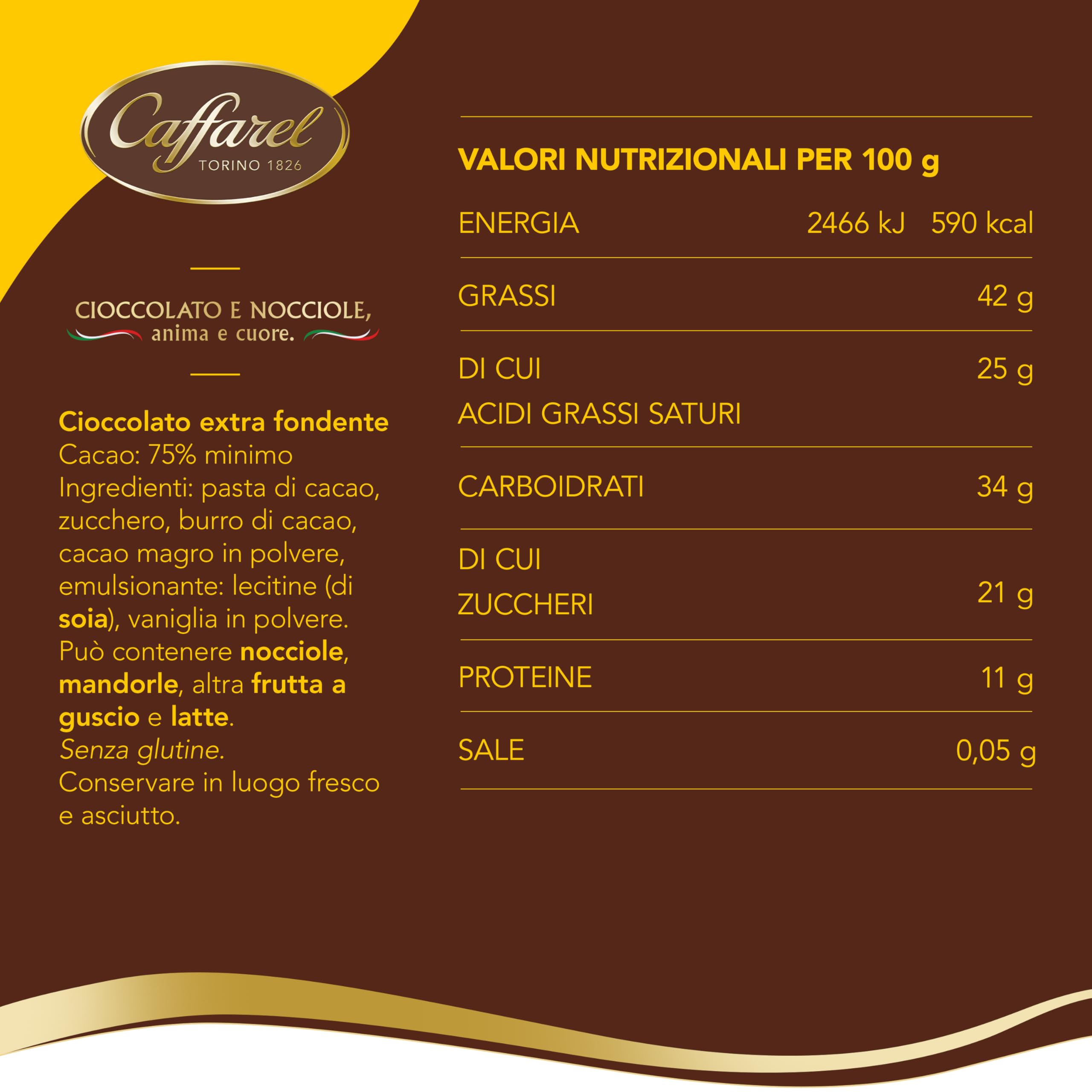 caffarel-dark-tavoletta-cioccolato-extra-fondente-75-80g image 2