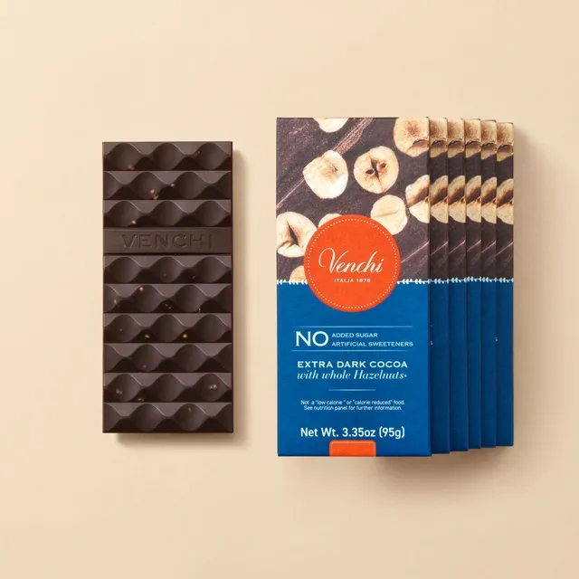 venchi-dark-hazelnut-no-sugar-added-bundle-6-barrette-fondenti-75 image 1