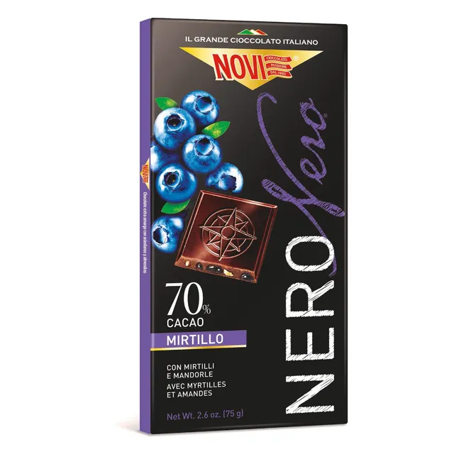 novi-nero-nero-tavoletta-extrafondente-70-mirtilli-e-mandorle-75g image 1