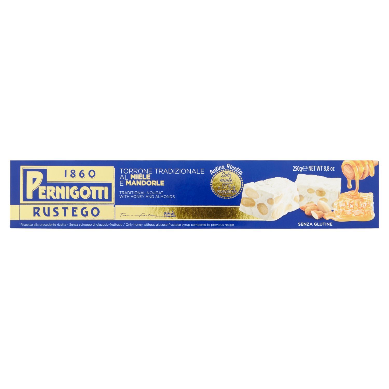pernigotti-torrone-rustego-gold-mandorle-e-miele-250-g image 1