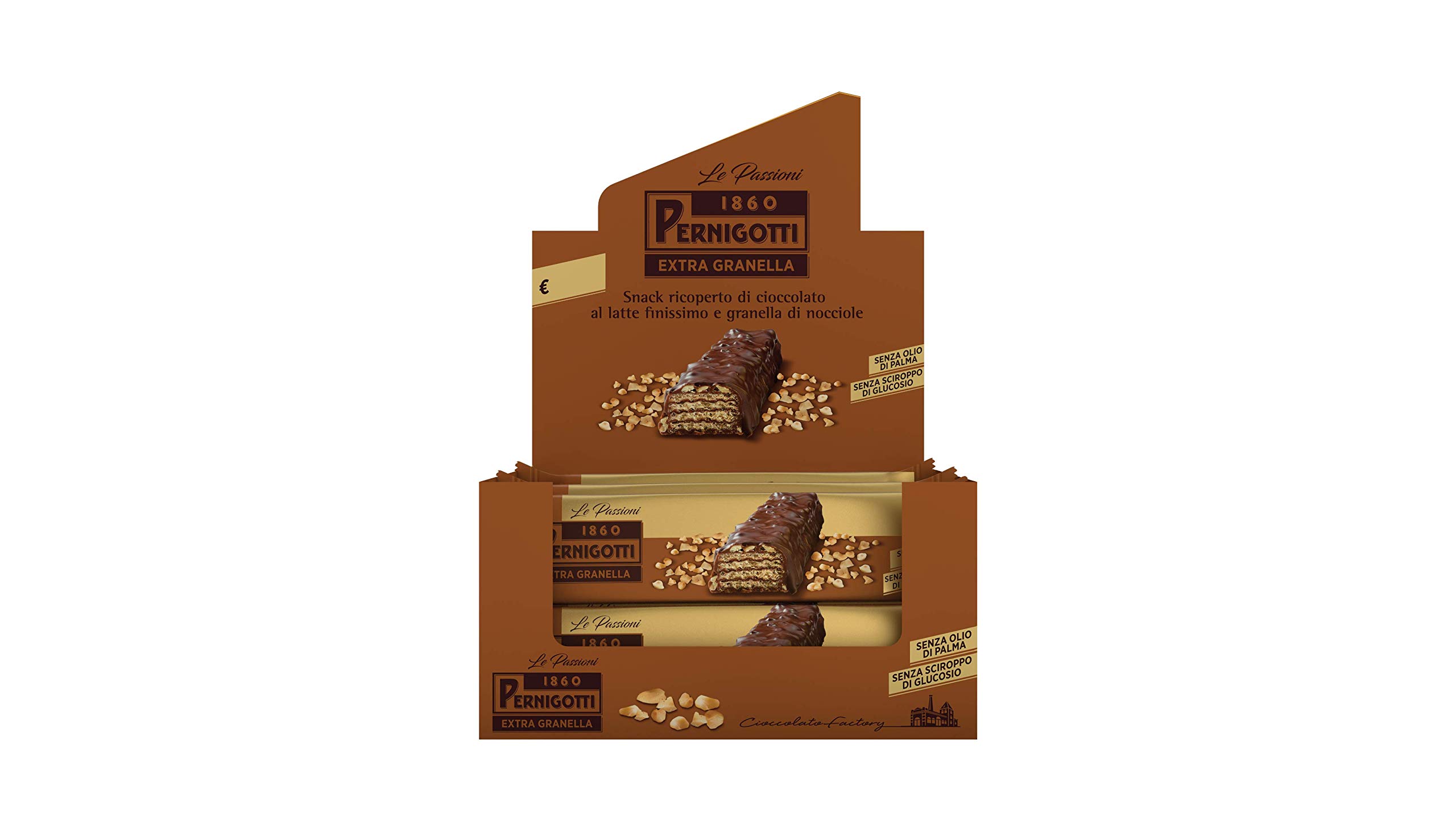 pernigotti-snack-extra-granella-wafer-cioccolato-al-latte-e-nocciola-20-x-32-g image 1