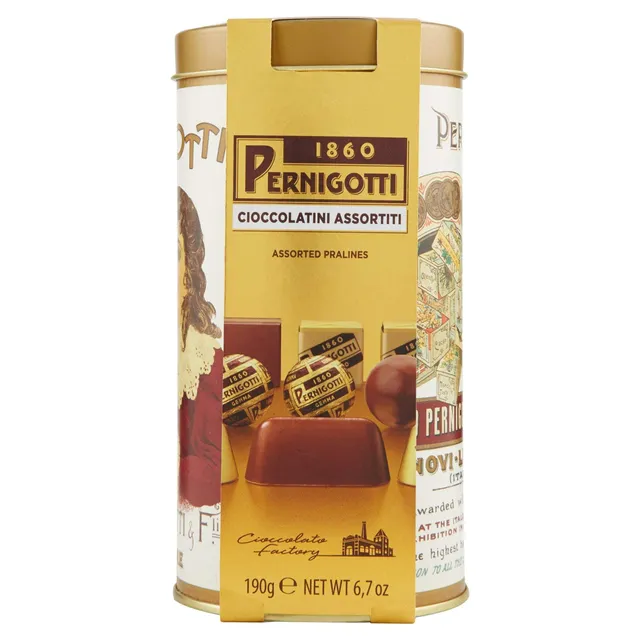 pernigotti-latta-vintage-regalo-gianduiotti-cremini-gemme-190g image 1