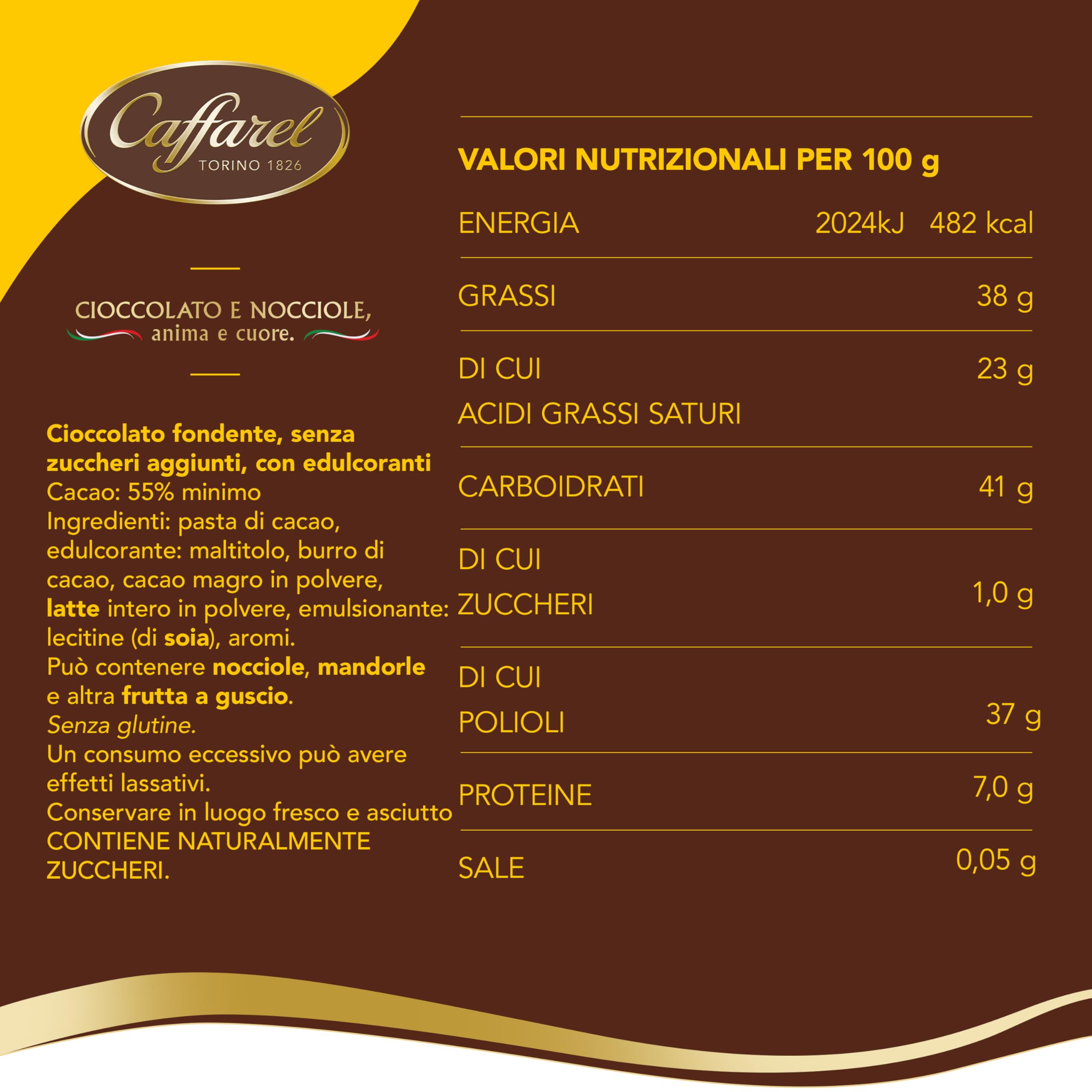 caffarel-tavoletta-fondente-senza-zucchero-100g image 2