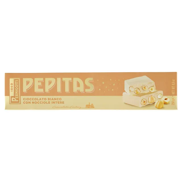 pernigotti-pepitas-bianco-torrone-al-cioccolato-bianco-con-nocciole-intere-250-g image 1