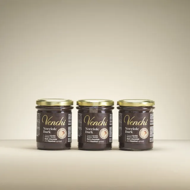 venchi-suprema-crema-spalmabile-fondente-e-nocciole-set-da-3-x-200-g image 1