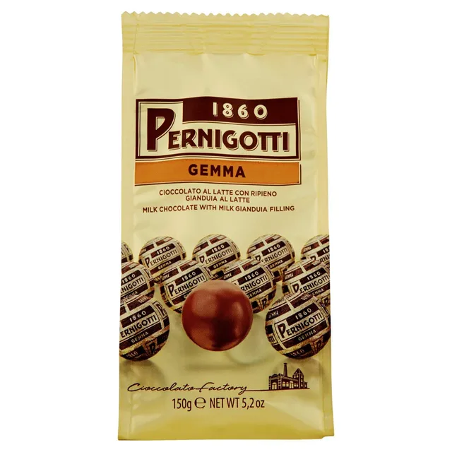 pernigotti-praline-gemma-classica-cioccolato-al-latte-con-gianduia-150-g image 1