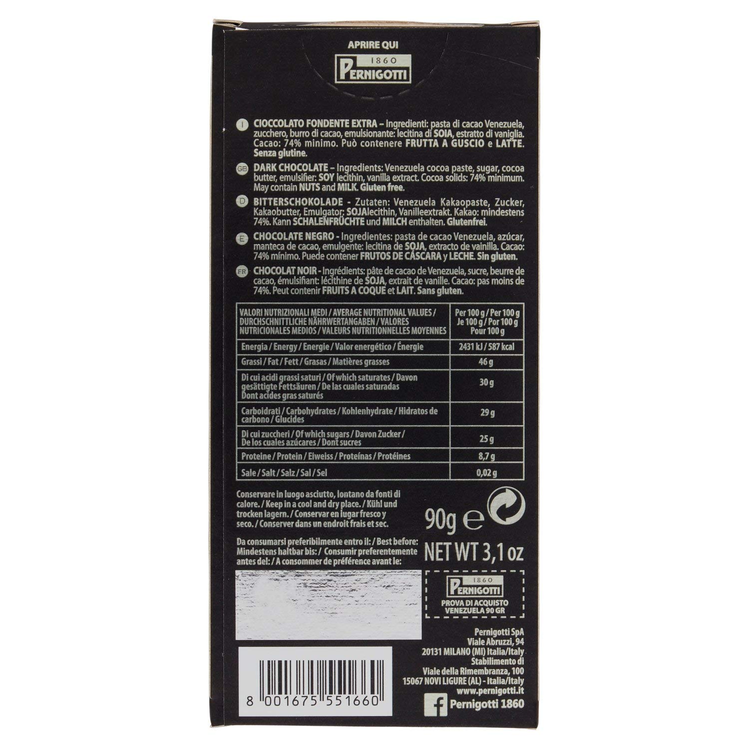 pernigotti-tavoletta-venezuela-cioccolato-extra-fondente-74-monorigine-90-g image 3