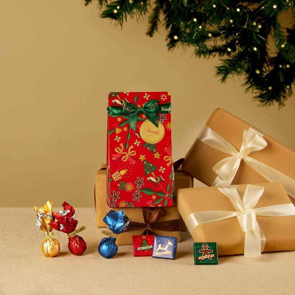 venchi-confezione-regalo-natale-cioccolatini-assortiti-170-g image 1