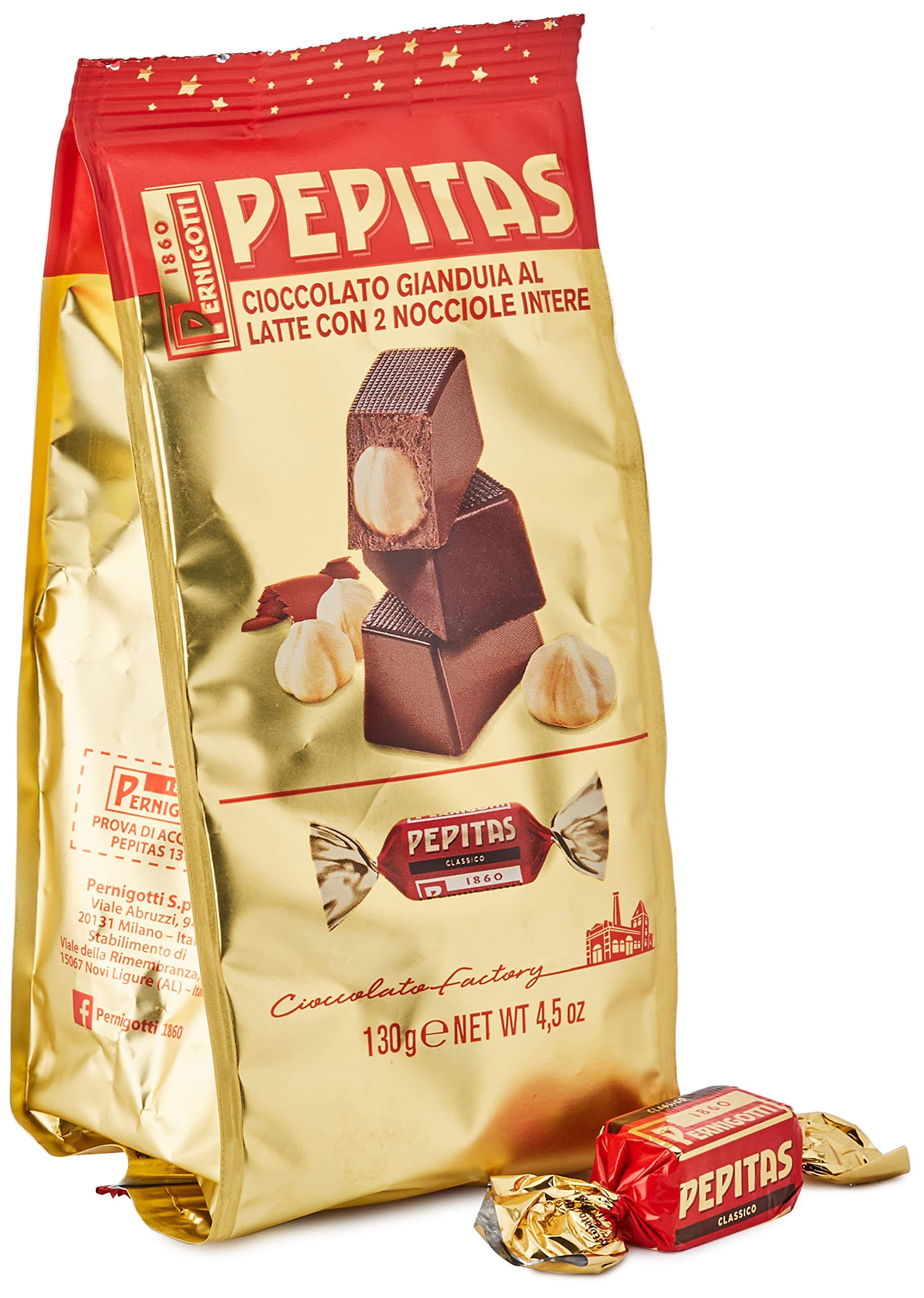 pernigotti-pepitas-classici-torrone-gianduia-latte-nocciole-130-g image 1