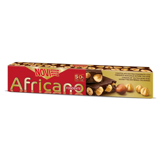 novi-africano-fondente-50-cacao-con-nocciole-200g image 1