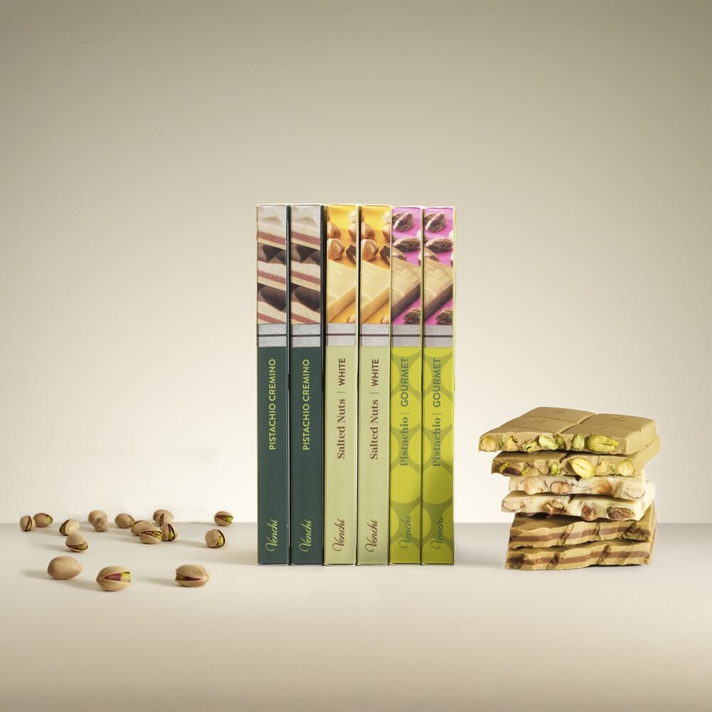venchi-pistachio-assorted-chocolate-bars-bundle-6-pezzi-600-g image 1