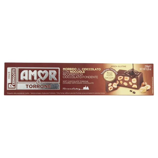 pernigotti-torrone-amor-cioccolato-torrone-nocciole-ricoperto-di-fondente-250-g image 1