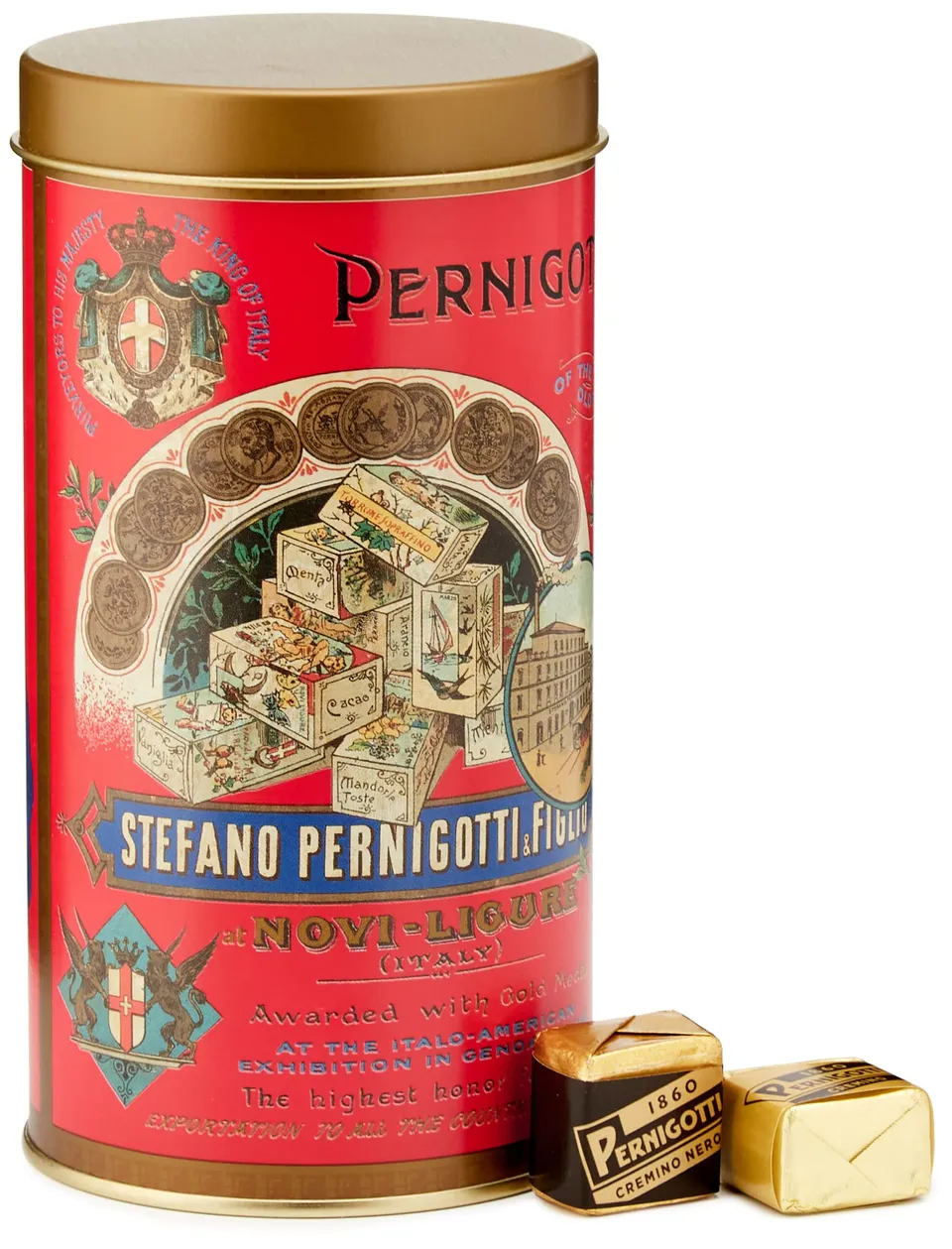 pernigotti-latta-vintage-regalo-cremini-classici-e-fondenti-190g image 1