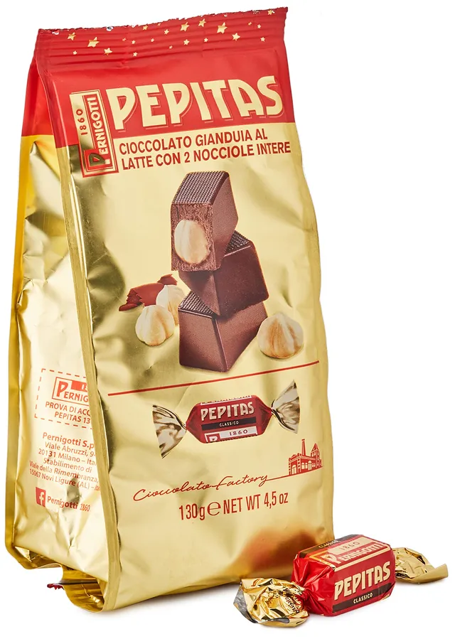 pernigotti-pepitas-classici-torrone-gianduia-latte-nocciole-130-g image 1